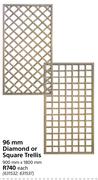 96mm Diamond Or Square Trellis (900mm x 1800mm)-Each