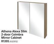 Athena Alex Slim 2-Door Coimbra Mirror Cabinet