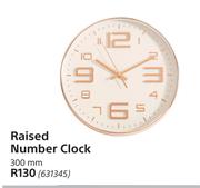 Raised Number Clock 300mm