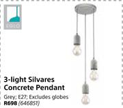 Eglo 3-Light Silvares Concrete Pendant