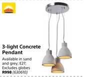 3-Light Concrete Pendant