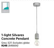 Eglo 1-Light Silvares Concrete Pendant
