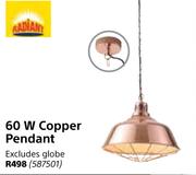 Radiant 60 W Copper Pendant