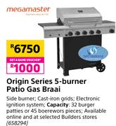 Megamaster Origin Series 5 Burner Patio Gas Braai