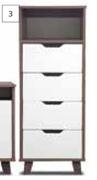 Home & Kitchen Walnut Bedroom Tallboy-450mm x 450mm x 1200mm