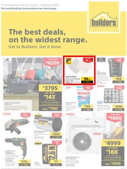 Builders Gauteng : The Best Deals On The Widest Range (30 Jan - 2 Feb 2020) (Valid At Selected Stores Only), page 1