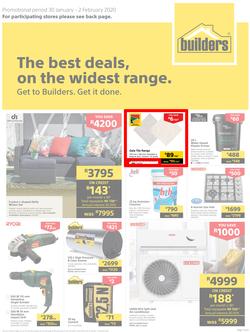 Builders Gauteng : The Best Deals On The Widest Range (30 Jan - 2 Feb 2020) (Valid At Selected Stores Only), page 1