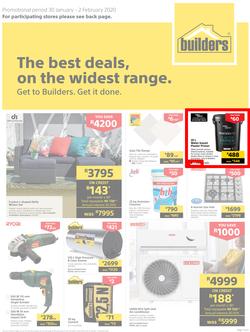 Builders Gauteng : The Best Deals On The Widest Range (30 Jan - 2 Feb 2020) (Valid At Selected Stores Only), page 1