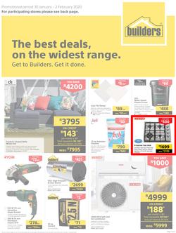 Builders Gauteng : The Best Deals On The Widest Range (30 Jan - 2 Feb 2020) (Valid At Selected Stores Only), page 1