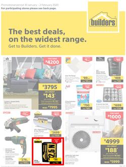 Builders Gauteng : The Best Deals On The Widest Range (30 Jan - 2 Feb 2020) (Valid At Selected Stores Only), page 1