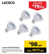 Luceco 5 Pack 5W LED Globes-Per Pack