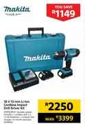 Makita 18V 13mm Li-Ion Cordless Impact Drill Driver Kit DHP453RYE