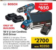 Bosch 18V Li-Ion Cordless Drill Driver