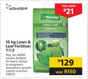 Wonder 10kg Lawn & Leaf Fertiliser 7:1:3