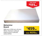 1830mm x 2750mm x 16mm Melamine Board White-Each