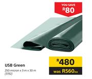 250 Micron x 3m x 30m USB Green