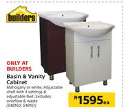 Builders Basin & Vanity Cabinet-Each