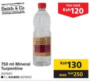 Smith & Co 750ml Mineral Turpentine