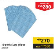 15 Pack Supa Wipes