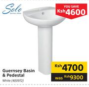 Solo Guernsey Basin & Pedestal White