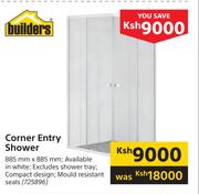 Builders Corner Entry Shower-885mm x 885mm