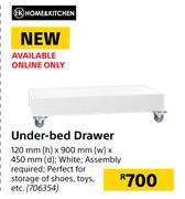 Home & Kitchen Under Bed Drawer 120mm(h) x 900mm(w), 450mm(d)