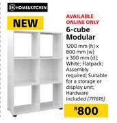 Home & Kitchen 6 Cube Modular 1200mm(h) x 800mm(w), 300mm(d)