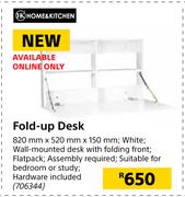 Home & Kitchen Fold Up Desk 820mm x 520mm, 150mm