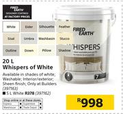 Fired Earth 20Ltr Whispers Of White
