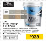 Fired Earth 5Ltr Break Through 5 In 1 Paint White