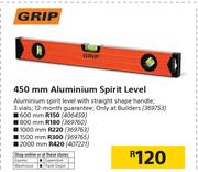 Grip 600mm Aluminium Spirit Level