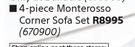Design House 4 Piece Monterosso Corner Sofa Set