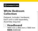 Home & Kitchen White Headboard-1800mm x 400mm X 160mm