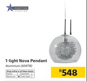 Bright Star 1-Light Nova Pendant Aluminium