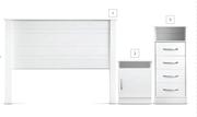 Home & Kitchen White Tallboy-450mm x 450mm X 1200mm