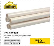 Builders PVC Conduit-4000mm X 20mm Each
