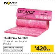 Isover Think Pink Aerolite-135mm x 1.2m X 5m, 6Sqm Each