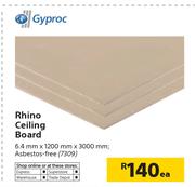 Gyproc Rhino Ceiling Board-6.4mm x 1200mm x 3000mm Each