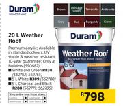 Duram 20Ltr Weather Roof (White & Green)