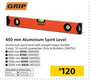 Grip 600mm Aluminium Spirit Level