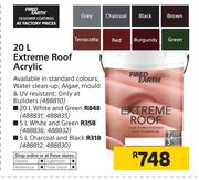 Fired Earth 20Ltr Extreme Roof Acrylic Charcoal & Black