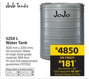 JoJo Tanks 5250Ltr Water Tank-1820mm x 2255mm