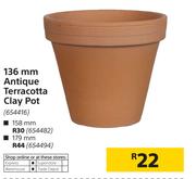 136mm Antique Terracotta Clay Pot