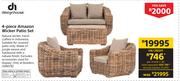 Design House 4 Piece Amazon Wicker Patio Set