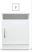 Home & Kitchen White Bedroom Collection Pedestal-450mm x 450mm x 650mm