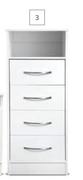 Home & Kitchen White Bedroom Collection Tallboy-450mm x 450mm x 1200mm