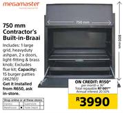 Megamaster 750mm Contractor's Built in Braai