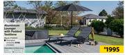 Aluminium Lounger With Padded Textilene Black