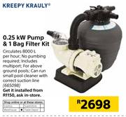 Kreepy Krauly 0.25KW Pump 1 Bag Filter Kit