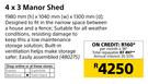 Keter 4 x 3 Manor Shed